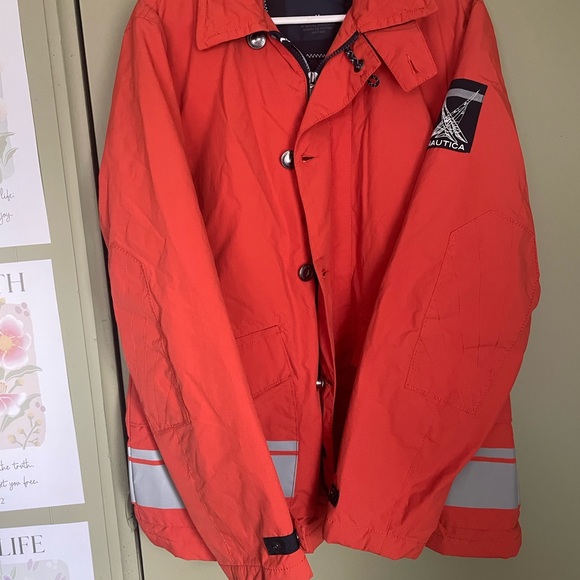 Nautica Orange with reflective stripes Performance Jacket Sz M - Picture 10 of 12